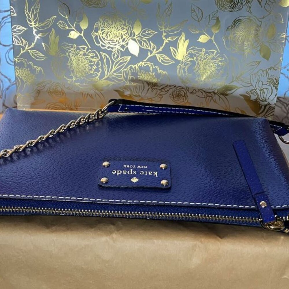 Kate Spade Wellesely Byrd Leather Handbag NWOT in Omega Blue - Picture 4 of 9